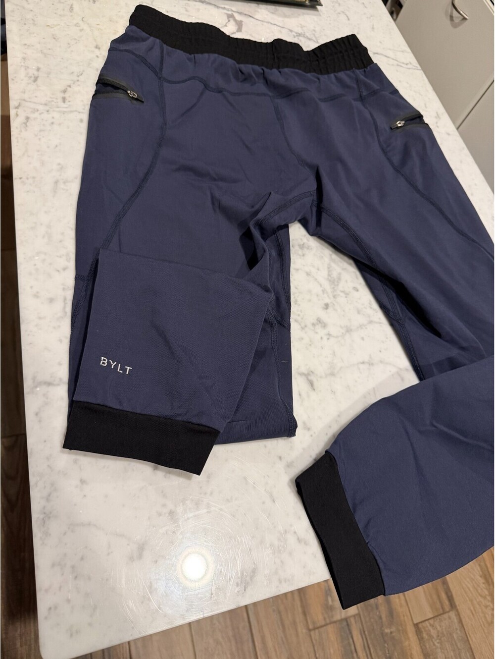 BYLT- Mens Sweatpants Size Large- Color: Navy with Black - Vintage- Very cool